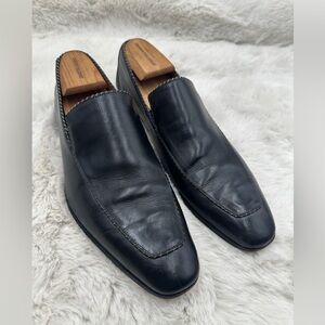 Mezlan Brandt Venetian Calfskin Loafers black leather 10 M dress shoes